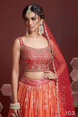 Mandakini 1 presenting Designer embroidery and real Mirror Work lehenga choli catalogue at wholesale price lehenga choli catalogs