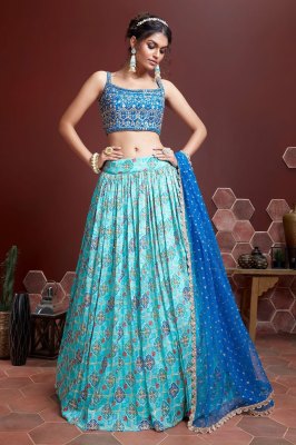 Mandakini 1 presenting Designer embroidery and real Mirror Work lehenga choli catalogue at wholesale price lehenga choli catalogs