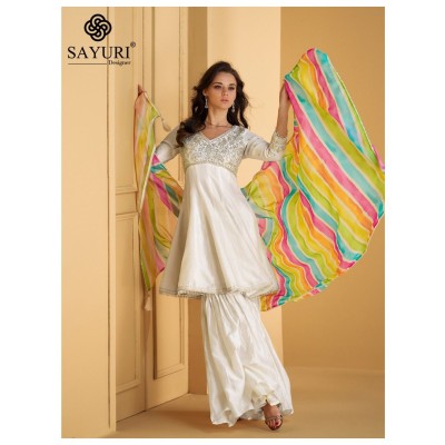 Mandira by Sayuri Designer pure silk with embellished fancy sharara suit catalogue readymade suit catalogs