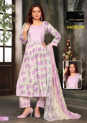 Manjeera Bachelor nyra cut top pant dupatta set Kurti catalogue  kurtis catalogs