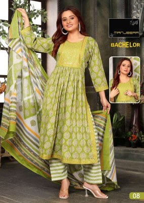 Manjeera Bachelor nyra cut top pant dupatta set Kurti catalogue  kurtis catalogs