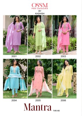 Mantra vol 2 by OSSM Pure cotton embroidered readymade suit catalogue at affordable rate  readymade suit catalogs