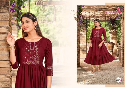 Manya by Akshar Textile Heavy reyon Fancy nayra cut kurti pant and dupatta catalogue at affordable rate kurtis catalogs