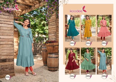 Manya by Akshar Textile Heavy reyon Fancy nayra cut kurti pant and dupatta catalogue at affordable rate kurtis catalogs