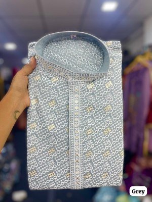 Manyavar Chikankari Rayon Schiffli Work Men s Kurta Pajama Set mens kurta