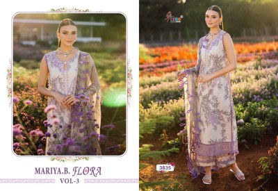 Maria B Flora vol 3 by Shree Fab Designer Pure cotton Printed unstitched suit with low rate dress material catalogs
