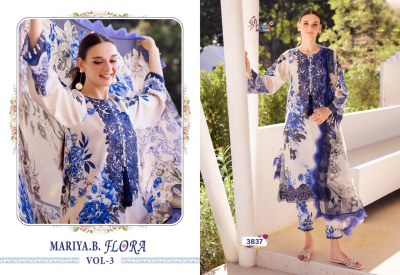 Maria B Flora vol 3 by Shree Fab Designer Pure cotton Printed unstitched suit with low rate dress material catalogs