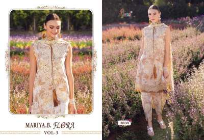 Maria B Flora vol 3 by Shree Fab Designer Pure cotton Printed unstitched suit with low rate dress material catalogs