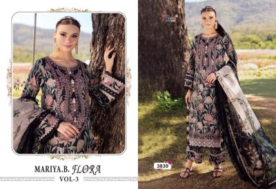 Maria B Flora vol 3 by Shree Fab Designer Pure cotton Printed unstitched suit with low rate dress material catalogs