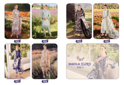 Maria B Flora vol 3 by Shree Fab Designer Pure cotton Printed unstitched suit with low rate dress material catalogs