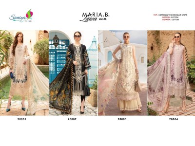 Maria B Lawn vol 26 by Saniya Trendz cotton embroidered pakistani suit catalogue at low rate pakistani suit catalogs
