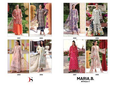 Maria B Mprint 25-7 by Deepsy Cotton Dress Material with Embroidery Work dress material catalogs