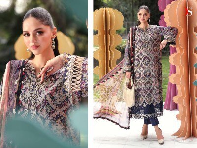Maria B Mprint 25-7 by Deepsy Cotton Dress Material with Embroidery Work dress material catalogs