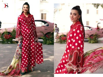 Maria B Mprint 25-7 by Deepsy Cotton Dress Material with Embroidery Work dress material catalogs