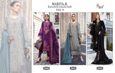 Maria B by exclusive vol 9 pure reyon cotton with embroidered pakistani suit catalogue at wholesale price pakistani suit catalogs