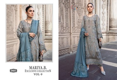 Maria B by exclusive vol 9 pure reyon cotton with embroidered pakistani suit catalogue at wholesale price pakistani suit catalogs