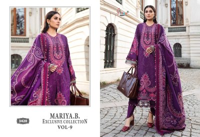Maria B by exclusive vol 9 pure reyon cotton with embroidered pakistani suit catalogue at wholesale price pakistani suit catalogs