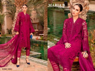 Maria B vol 1 by Florent pure cotton embroidered unstitched pakistani suit catalogue at low rate  pakistani suit catalogs