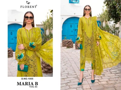 Maria B vol 1 by Florent pure cotton embroidered unstitched pakistani suit catalogue at low rate  pakistani suit catalogs