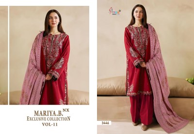Maria B vol 11 by Shree fabs reyon cotton embroidered unstitched dress material catalogue at affordable rate salwar kameez catalogs