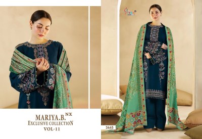 Maria B vol 11 by Shree fabs reyon cotton embroidered unstitched dress material catalogue at affordable rate salwar kameez catalogs