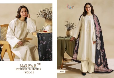 Maria B vol 11 by Shree fabs reyon cotton embroidered unstitched dress material catalogue at affordable rate salwar kameez catalogs