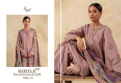 Maria B vol 11 by Shree fabs reyon cotton embroidered unstitched dress material catalogue at affordable rate salwar kameez catalogs