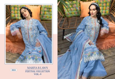 Maria B vol 9 by Shree Fab Pure Cotton Embroidered Pakistani Suit catalogue with low rate pakistani suit catalogs