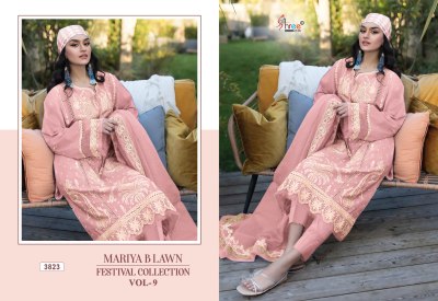Maria B vol 9 by Shree Fab Pure Cotton Embroidered Pakistani Suit catalogue with low rate pakistani suit catalogs