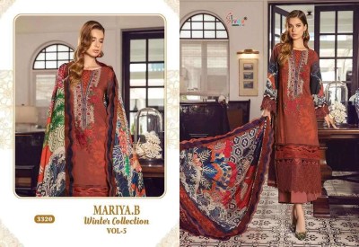 Maria B winter collection vol 5 presenting heavy pashmina  print with exclusive embroidery patch work salwar suit catlog at wholesale price pakistani suit catalogs