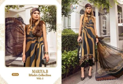 Maria B winter collection vol 5 presenting heavy pashmina  print with exclusive embroidery patch work salwar suit catlog at wholesale price pakistani suit catalogs
