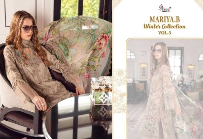 Maria B winter collection vol 5 presenting heavy pashmina  print with exclusive embroidery patch work salwar suit catlog at wholesale price pakistani suit catalogs