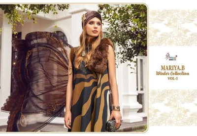 Maria B winter collection vol 5 presenting heavy pashmina  print with exclusive embroidery patch work salwar suit catlog at wholesale price pakistani suit catalogs