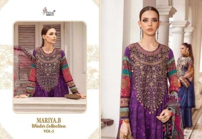 Maria B winter collection vol 5 presenting heavy pashmina  print with exclusive embroidery patch work salwar suit catlog at wholesale price pakistani suit catalogs