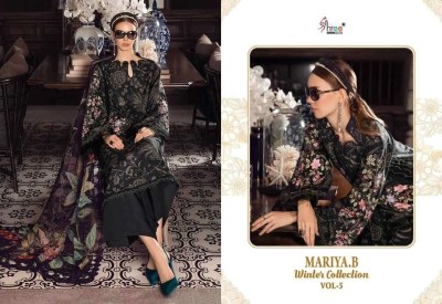 Maria B winter collection vol 5 presenting heavy pashmina  print with exclusive embroidery patch work salwar suit catlog at wholesale price pakistani suit catalogs