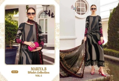 Maria B winter collection vol 5 presenting heavy pashmina  print with exclusive embroidery patch work salwar suit catlog at wholesale price pakistani suit catalogs