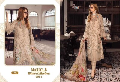 Maria B winter collection vol 5 presenting heavy pashmina  print with exclusive embroidery patch work salwar suit catlog at wholesale price pakistani suit catalogs