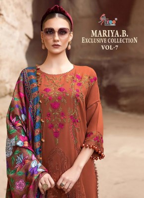 MariaB present Exclusive collection vol 7 pure rayon cotton with self embroidered unstitched suit material at wholesale price Amavi