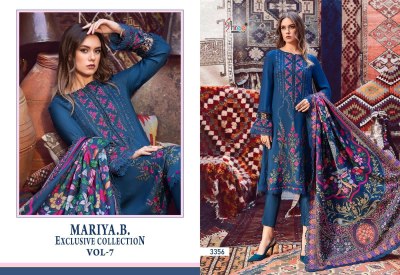 MariaB present Exclusive collection vol 7 pure rayon cotton with self embroidered unstitched suit material at wholesale price salwar kameez catalogs