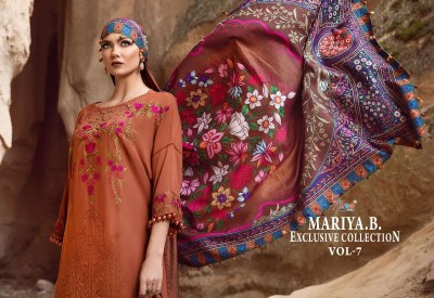 MariaB present Exclusive collection vol 7 pure rayon cotton with self embroidered unstitched suit material at wholesale price salwar kameez catalogs