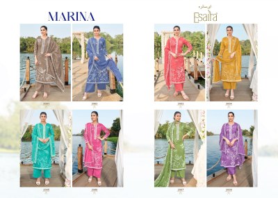 Marina by Esaira Digital Printed Cotton unstitched suit catalogue with low rate dress material catalogs