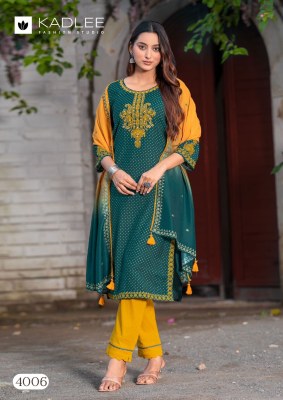 Marina by Kadlee Handwork embroidered top bottom and dupatta catalogue at wholesaler readymade suit catalogs
