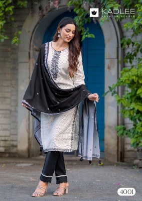 Marina by Kadlee Handwork embroidered top bottom and dupatta catalogue at wholesaler readymade suit catalogs