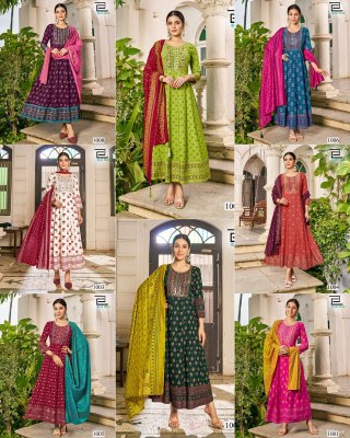 Masakali 3 present Long Gown with Dupatta concept and  Multi Color Combination Print and Embroidery Work gown catalogs