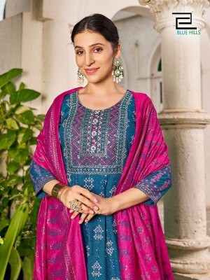 Masakali 3 present Long Gown with Dupatta concept and  Multi Color Combination Print and Embroidery Work gown catalogs