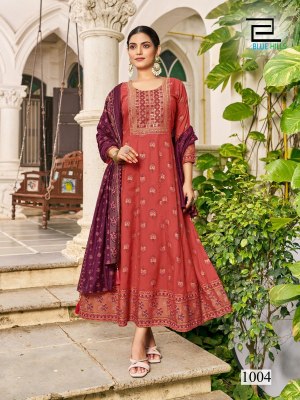 Masakali 3 present Long Gown with Dupatta concept and  Multi Color Combination Print and Embroidery Work gown catalogs
