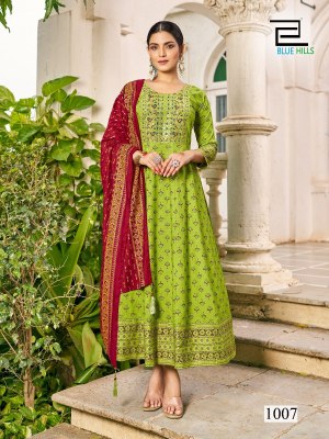Masakali 3 present Long Gown with Dupatta concept and  Multi Color Combination Print and Embroidery Work gown catalogs