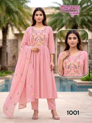 Mastani 3PCS Heavy Kurti Pant with  Dupatta kurti pant with dupatta Catalogs
