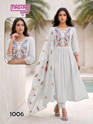 Mastani 3PCS Heavy Kurti Pant with  Dupatta kurti pant with dupatta Catalogs