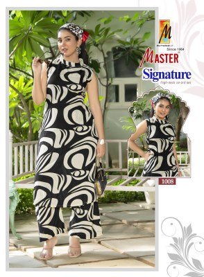 Master Signature Rayon Printed Coord Set Stylish Printed Top with Pocket And Bottom Wholesale Ethnic Wear kurtis catalogs